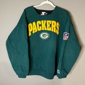 STARTER Green Packers Crewneck Sweater